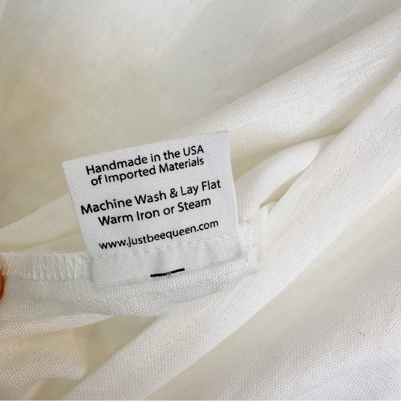 Just Bee Queen Chiara Linen Wrap Top in Vanilla Cream New With Tags Large - Picture 9 of 12